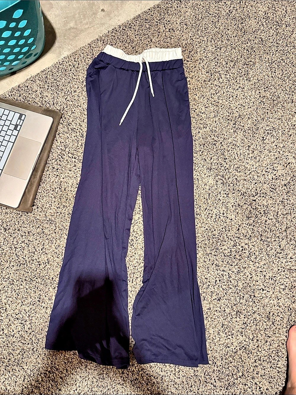 navy Wide-Leg Pants